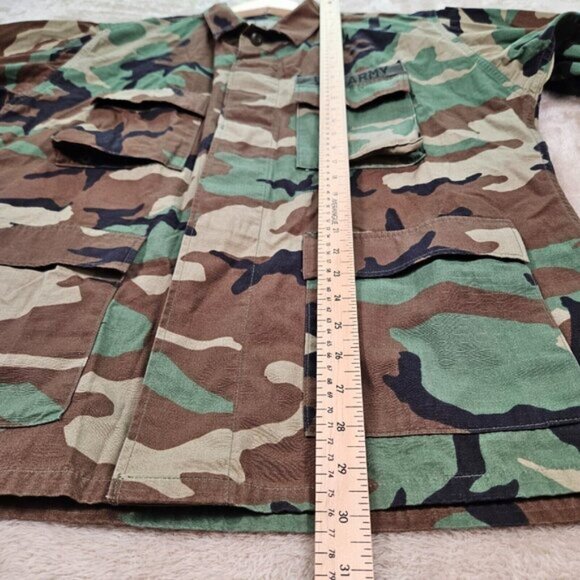 US Military Army Woodland Camouflage Combat Jacket Field Patch Mens Sz L Jungle - Picture 6 of 16